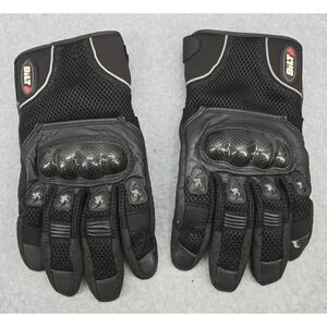 Bilt Mens 3XL Black Leather Mesh Hard Knuckle Motorcycle Gloves Short Cuff
